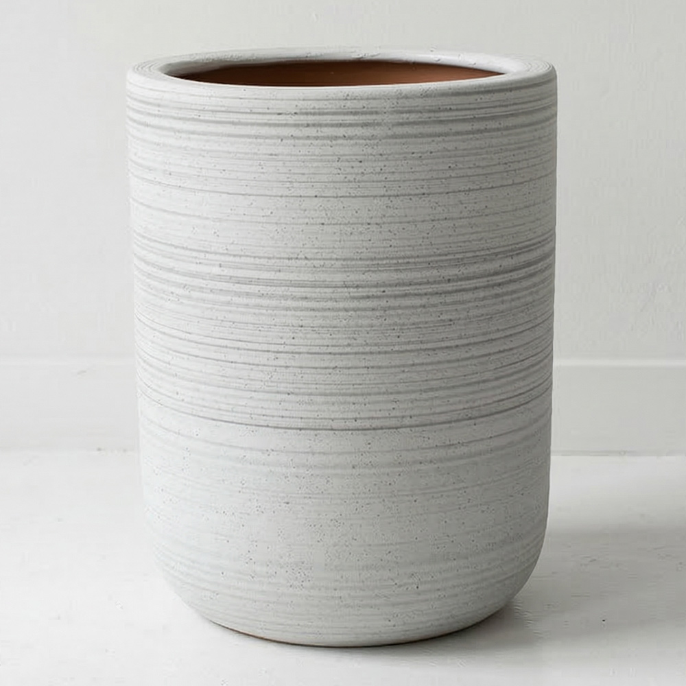 그린데이 원통라운드 도자기 화분 - 인테리어 공간 인테리어 분갈이 디자인 대형 거실 화분, 1개, 그레이라인 36,900원