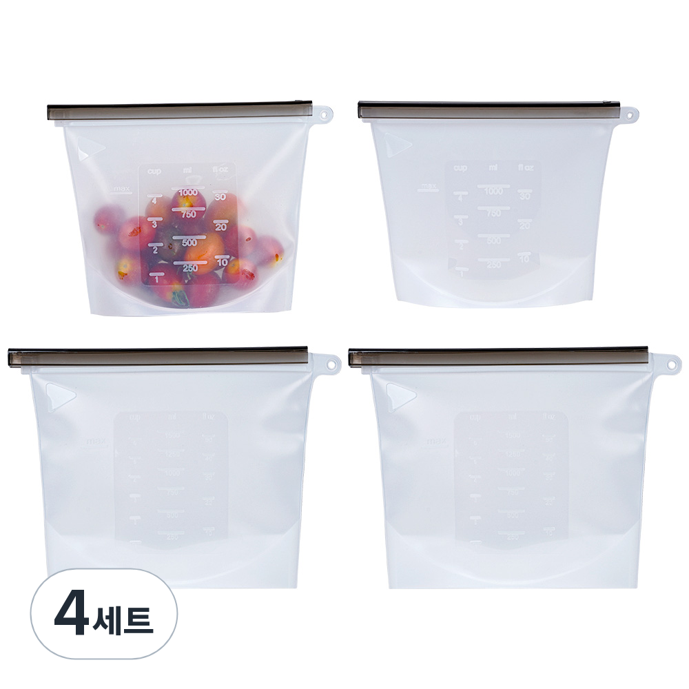 인블룸 실리콘 지퍼백 냉장고 정리용기 1000ml + 1500ml 세트 화이트 30,380원