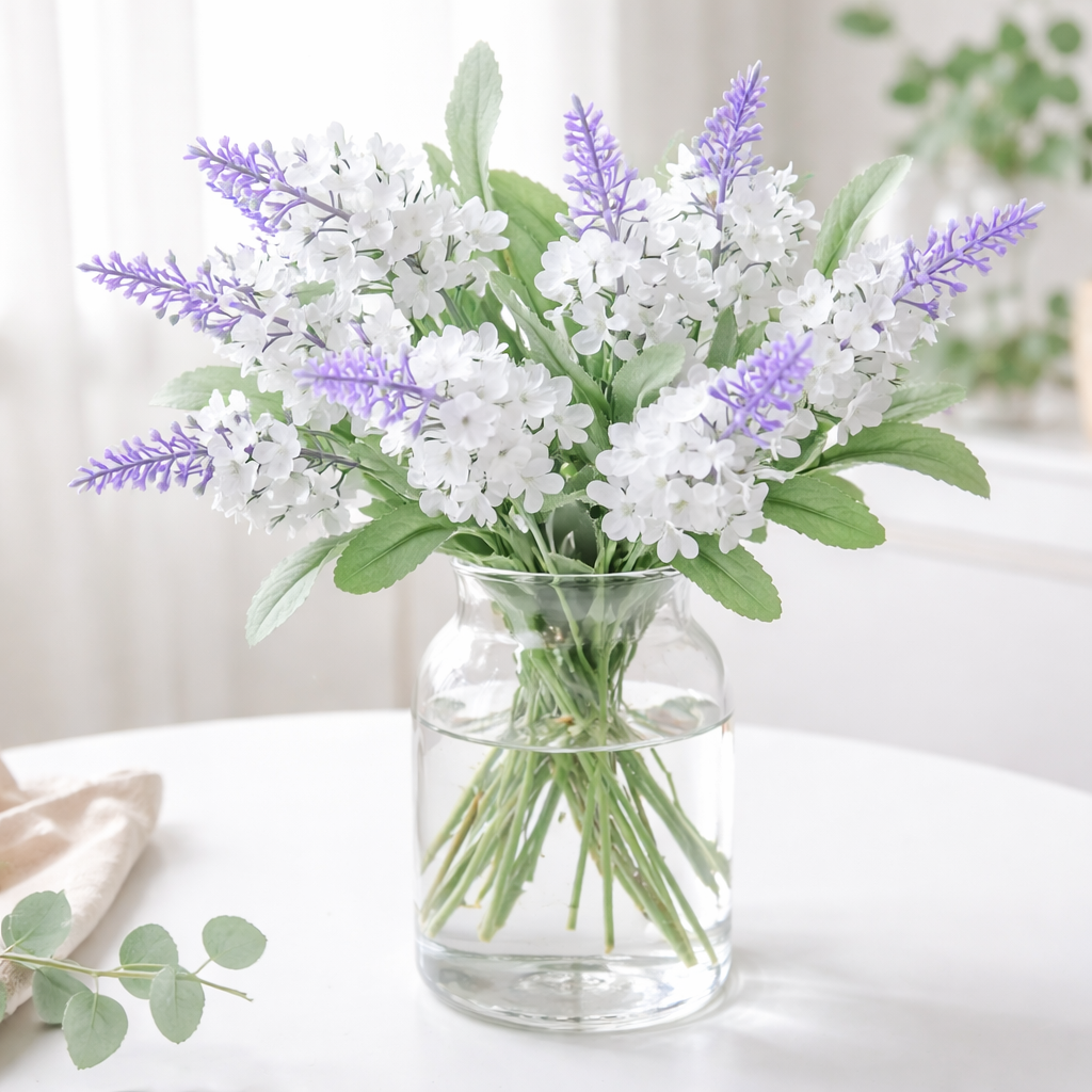 하스몰 조화 라벤더 플라워 꽃다발 인테리어 소품 4묶음, 1개, 화이트 7,900원