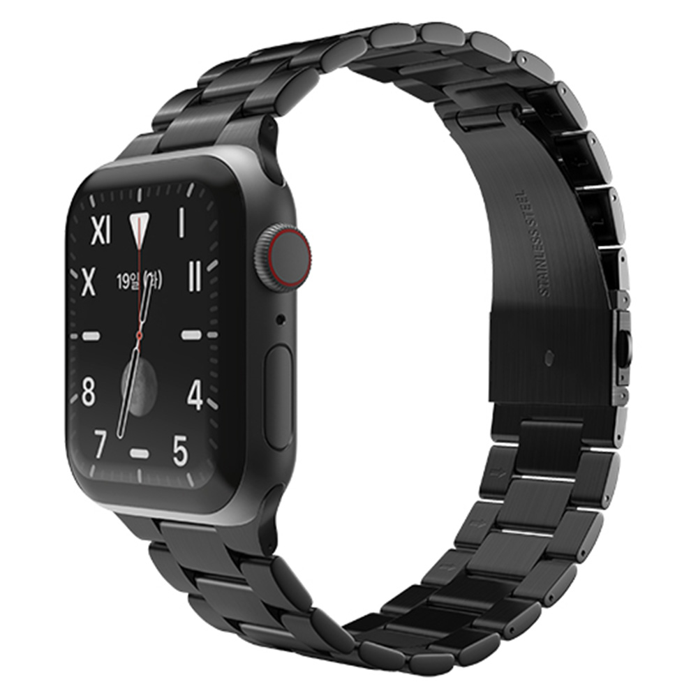 신지모루 3연 디자인 스테인리스 메탈 쥬빌레 밴드 스트랩 22mm, 블랙, 1개 14,900원