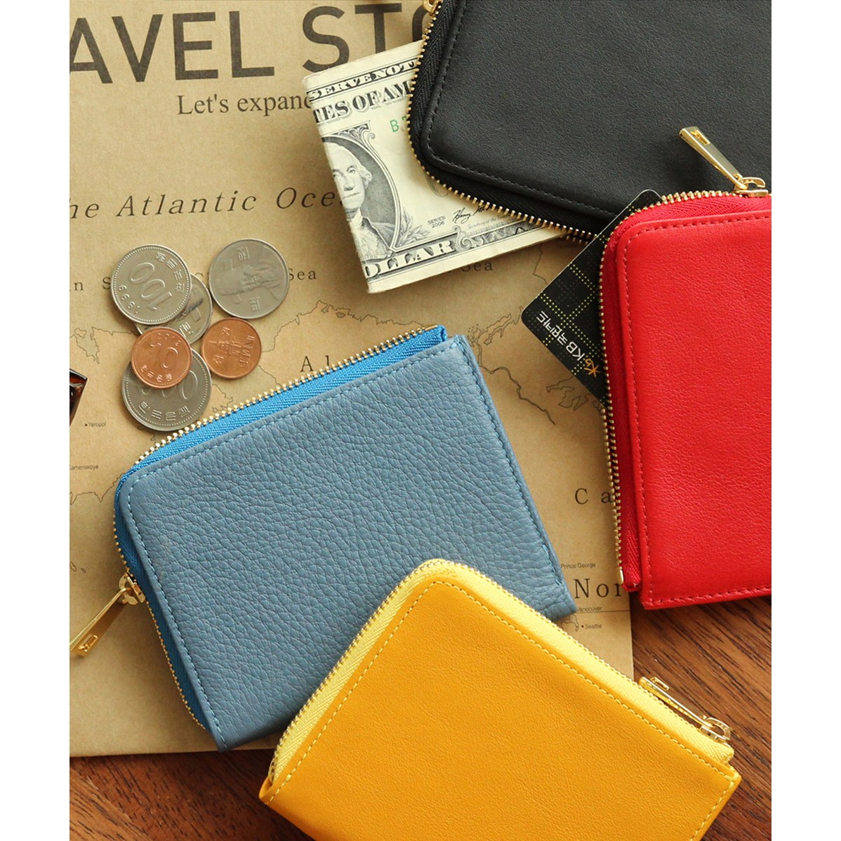 마뜨 소가죽 이니셜 지폐 동전 수납 미니 여성 카드 지갑 49,000원