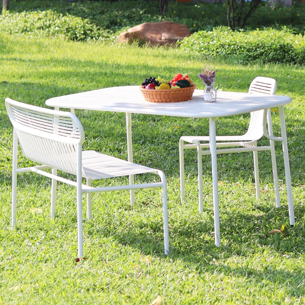 링컨 철제 카페 정원 테라스 야외용 직사각 테이블세트 4인 446,000원