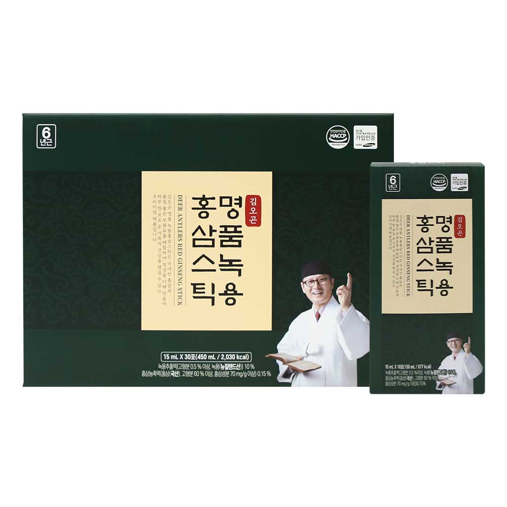 [김오곤] 명품녹용홍삼스틱(15mL x 30포) + 쇼핑백, 30개, 15ml 35,900원