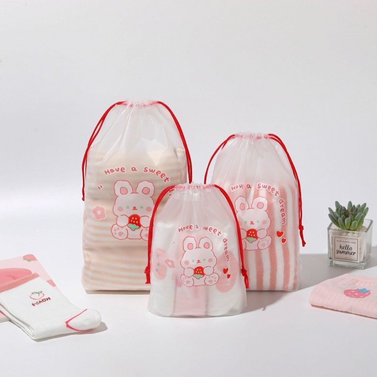 다용도 반투명 캐릭터 스트링 방수 비닐 파우치 3,340원