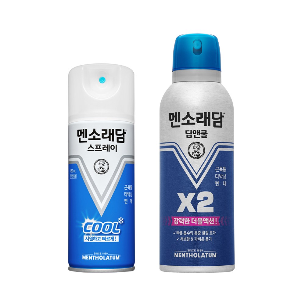 멘소래담 스프레이 파스 쿨 180ml + 딥앤쿨 에어졸 150ml 9,500원