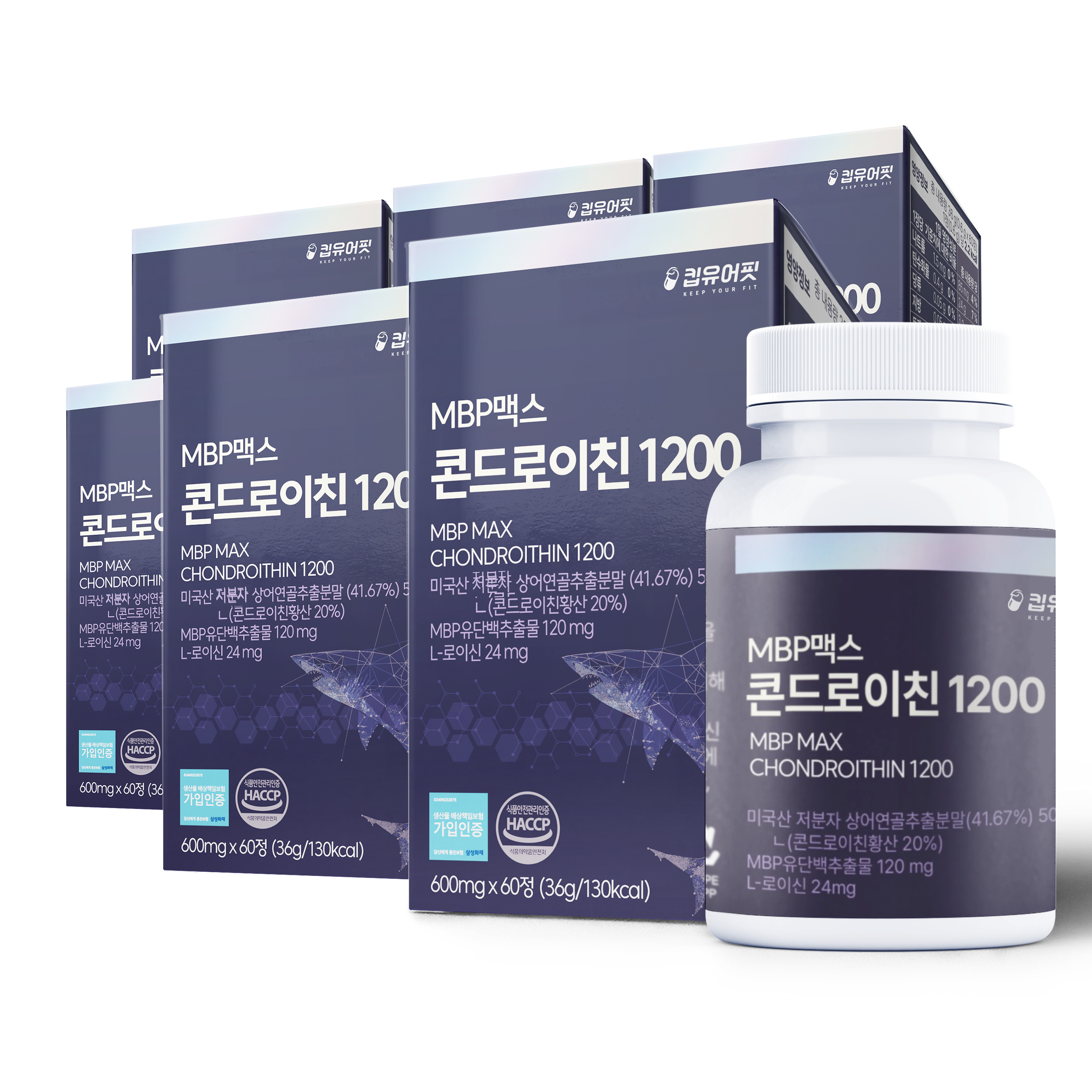 킵유어핏 미국산 저분자 상어연골 콘드로이친 1200 MBP 식약처 HACCP 인증, 60정, 6개 113,930원