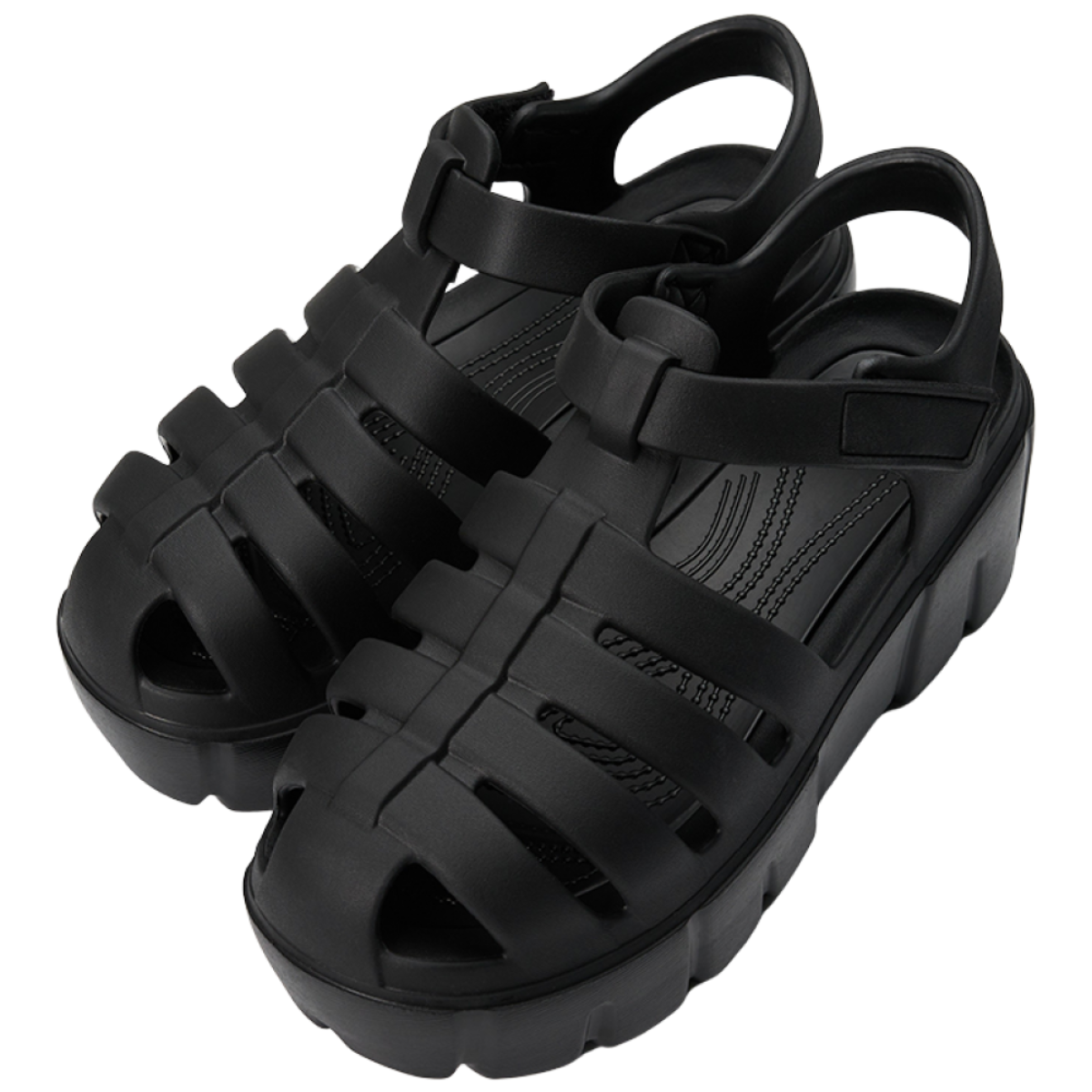 세인트새틴 비안 피셔맨 통굽 젤리슈즈 여성 샌들 (6cm) 3color 62,000원