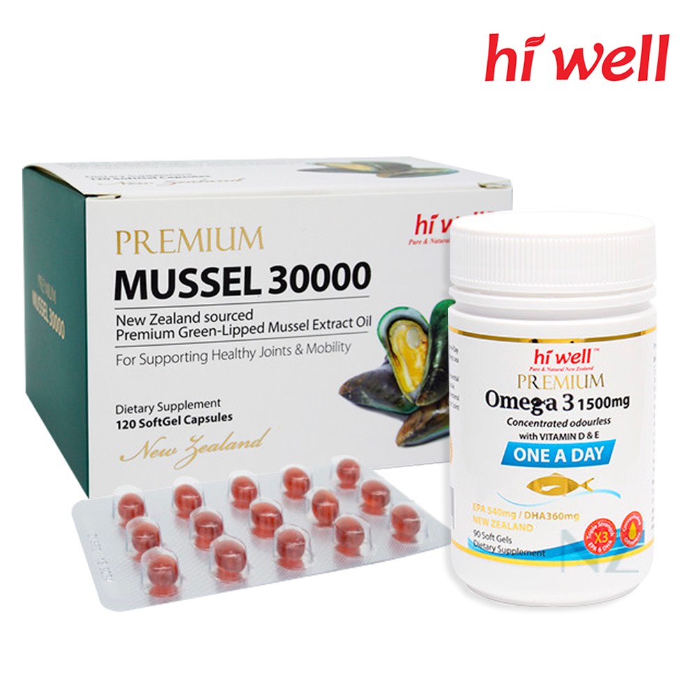 하이웰 뉴질랜드 초록 홍합 30000 + (오메가3/비타민 D3 택1), 1개, 120정 202,500원