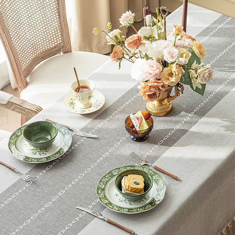 HAROO 4인 방수 식탁보 6인 테이블보 모던하우스테 식탁커버, 1개, 그레이톤, 140x180cm 18,000원