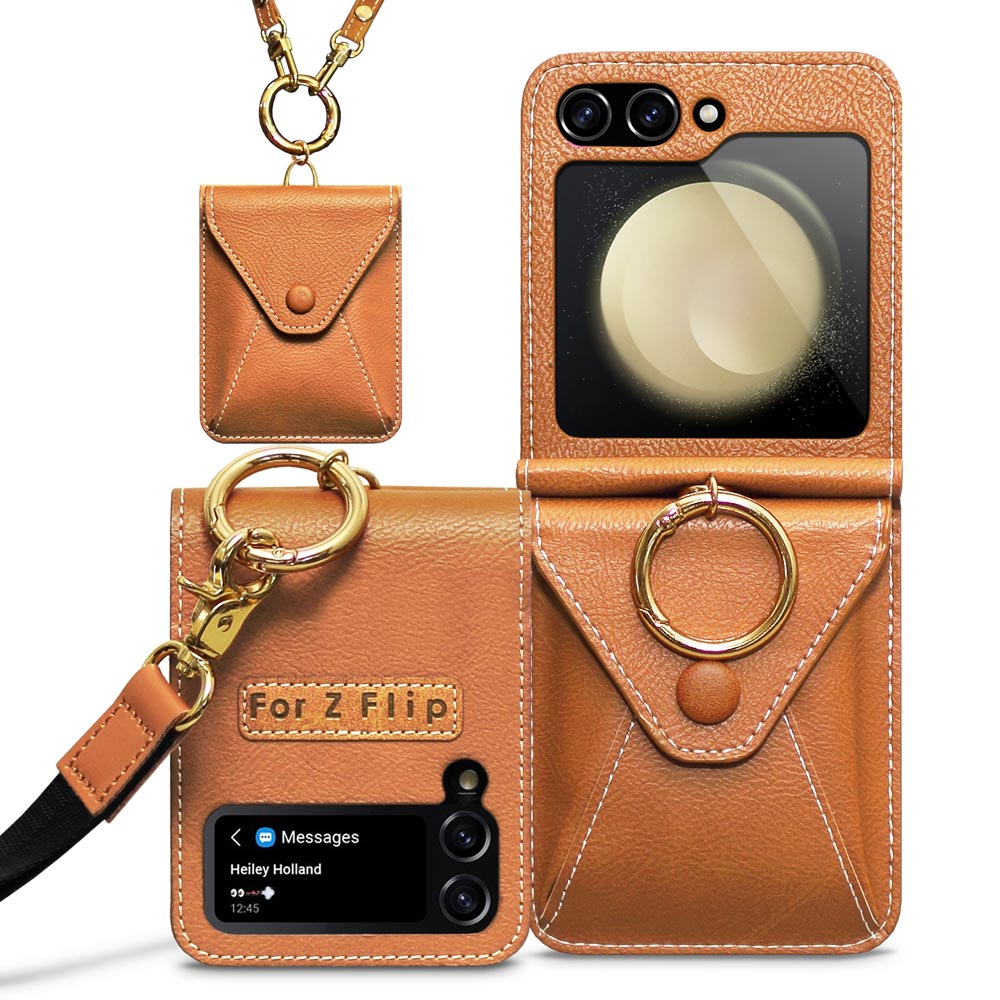 Z플립 6 5 4 3 카드, 지폐 수납 지갑형 스트랩, 핑거 링, 힌지보호 갤럭시 제트 플립 카드수납 정품 폰케이스 휴대폰케이스 PU 가죽 케이스 Maxi 제이콥스타일 23,900원