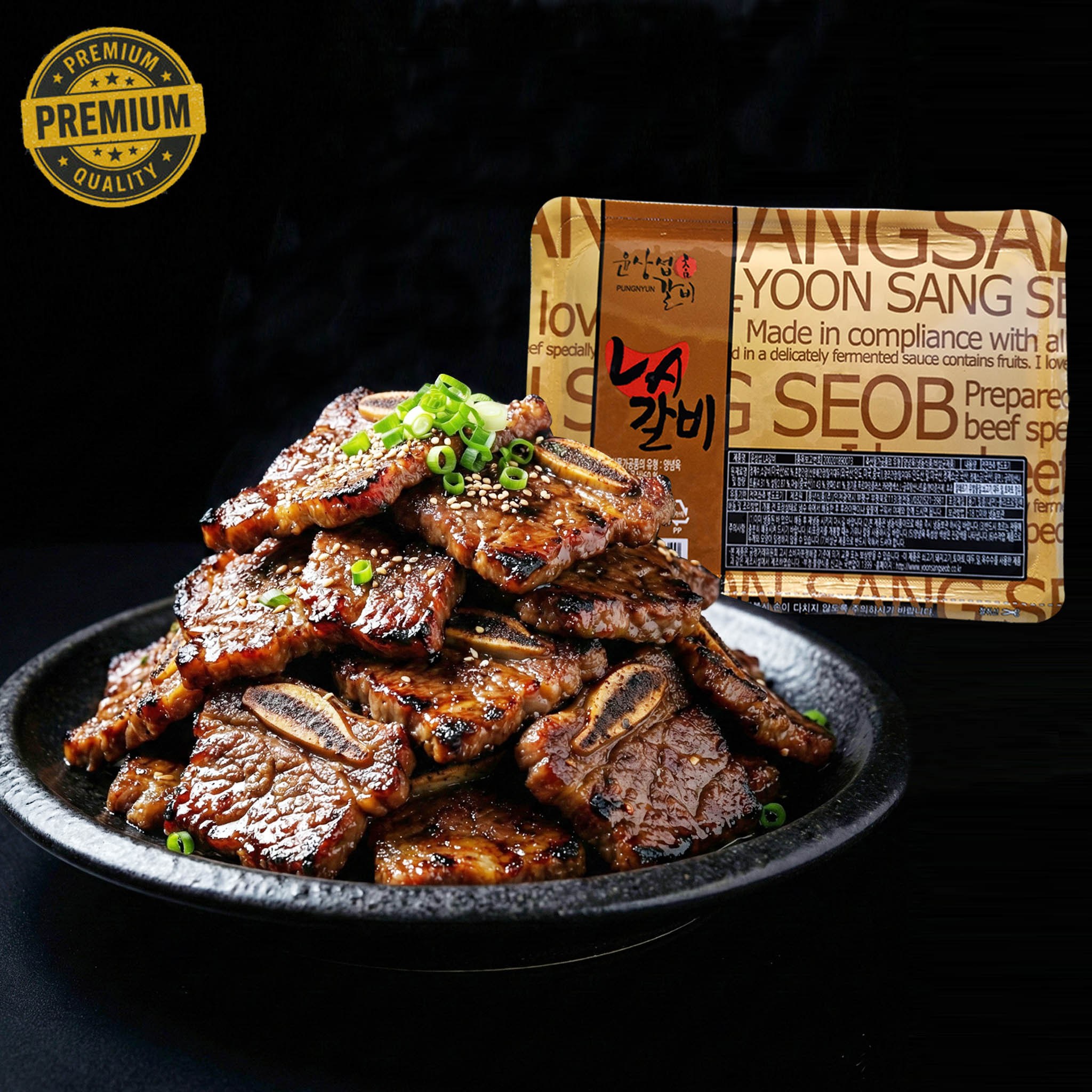 [프리미엄] 윤상섭 양념LA갈비 (대용량), 1개, 1kg 34,000원