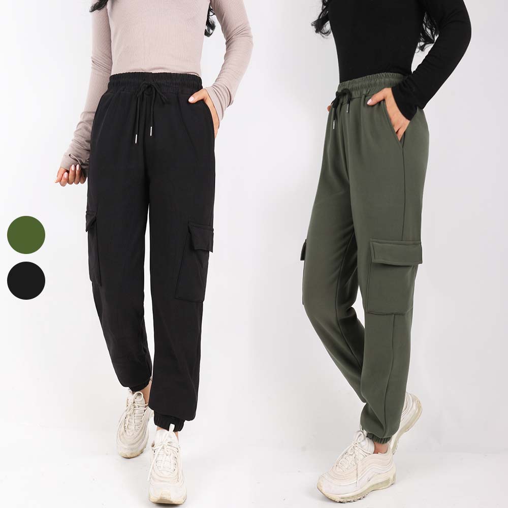 SPMD겨울여성기모카고팬츠 여자 여성 기모 스판 카고 조거 밴딩 따뜻한 포켓 데일리 팬츠 빅사이즈 21,800원