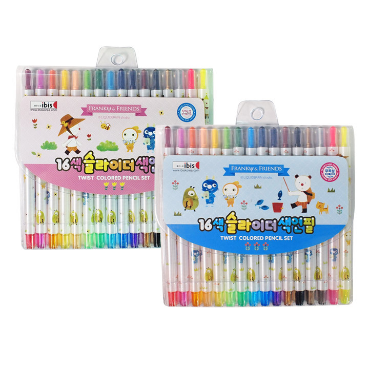 슬라이더색연필 16색 핑크 96개1박스 유아용 377,500원