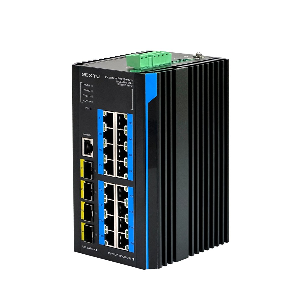 넥스트유 피라온 산업용 1G 16포트 L3 POE스위치허브 10G 4SFP+ POE4622MDTL3, 1개 745,500원