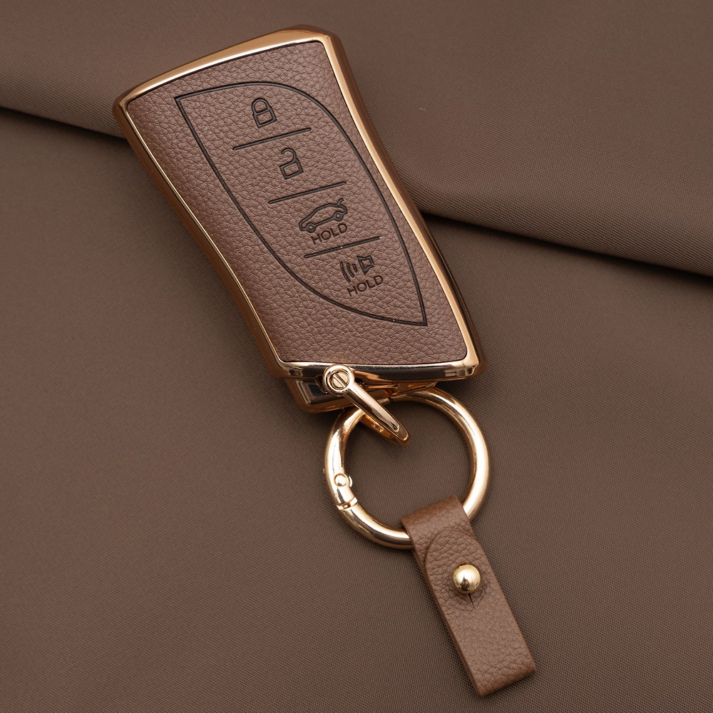 렉서스 ES300H 호환 TPU 프리미엄 가죽 자동차 스마트 키 케이스 키홀더, TL56, 브라운 18,900원