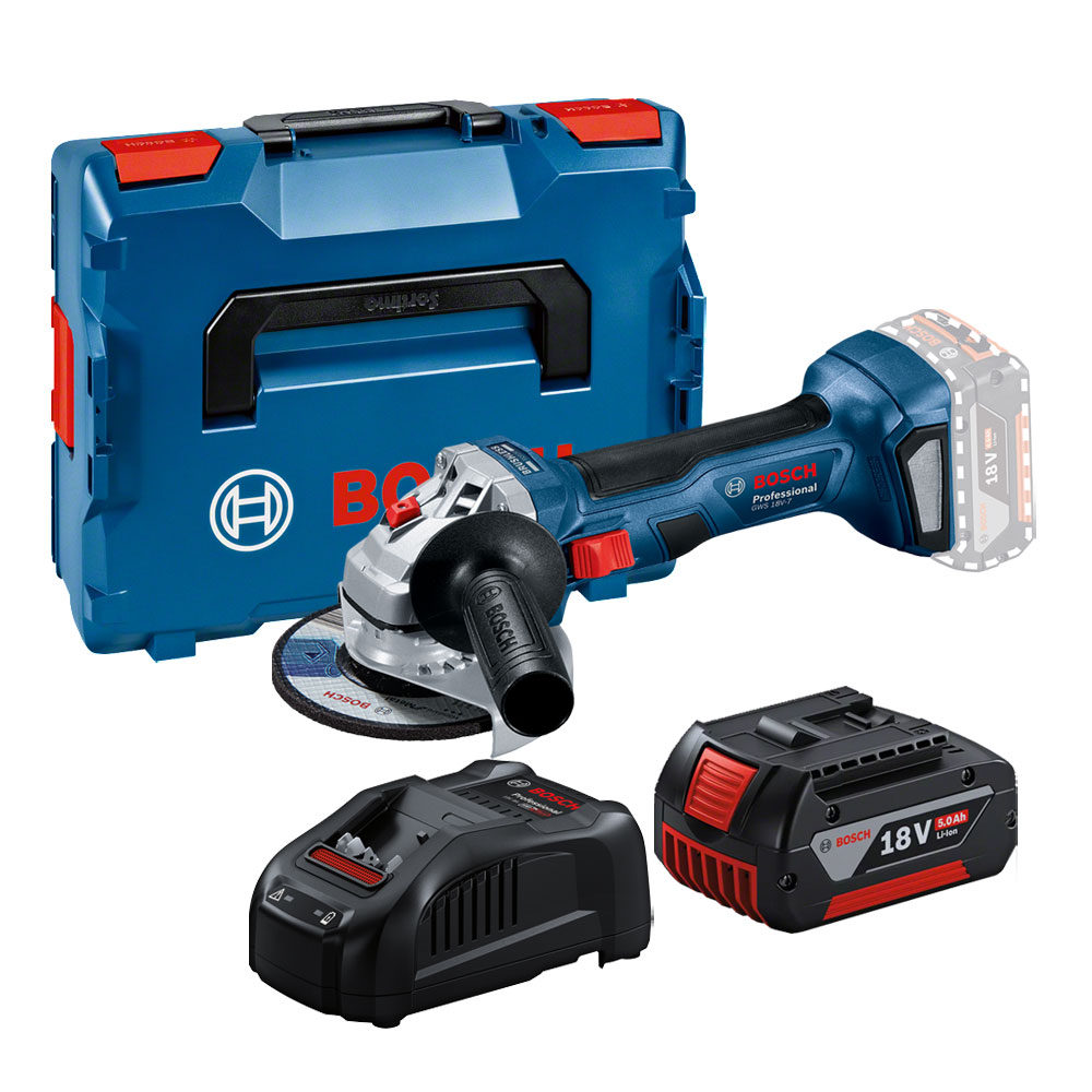 보쉬 GWS18V-7 충전 100mm 그라인더 18V 5.0Ah 배터리 1개 세트, 1개, 본품 + 배터리1개 260,960원