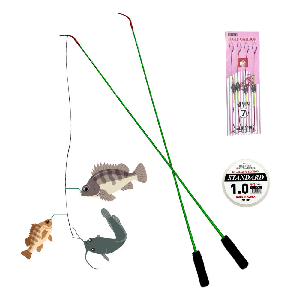 계곡 돌틈 미니 구멍치기 낚시대 80 낚시줄 바늘 세트 장어 산메기 소물낚시 10,900원