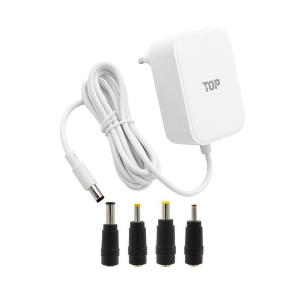 (HDTOP) 아답터, 100~240V / 12V 3A 전원 케이블 일체형 젠더 세트 화이트 4종 젠더 HT-AD183 8,000원