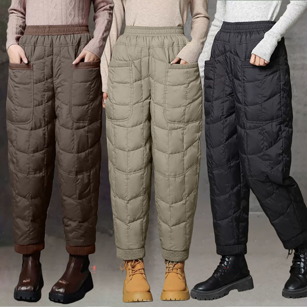 ROYALBELLE 여성 퀼팅 패딩 밴딩 허리 팬츠 보온 캐주얼 데일리 조거 팬츠 E01122507 14,100원