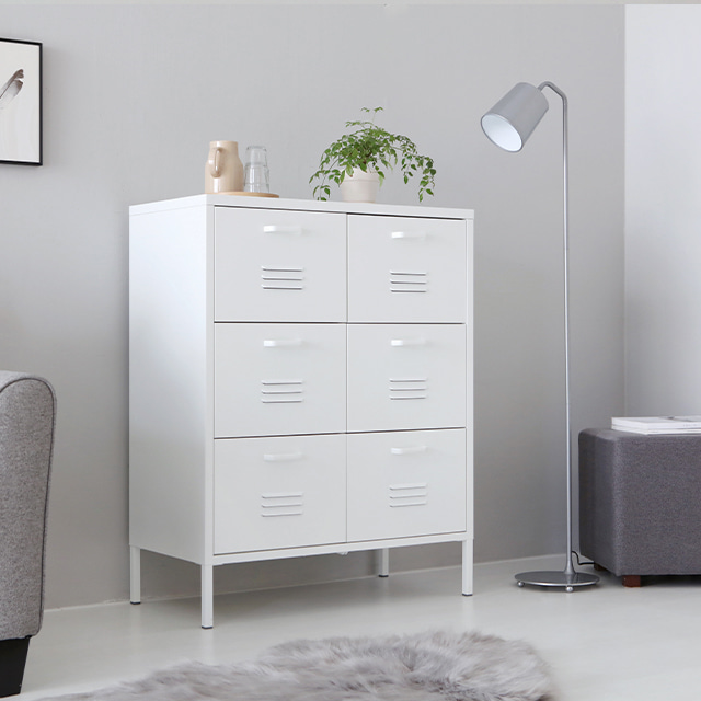 마켓비 캐비넷 6칸 서랍장 8001015, 화이트 219,000원