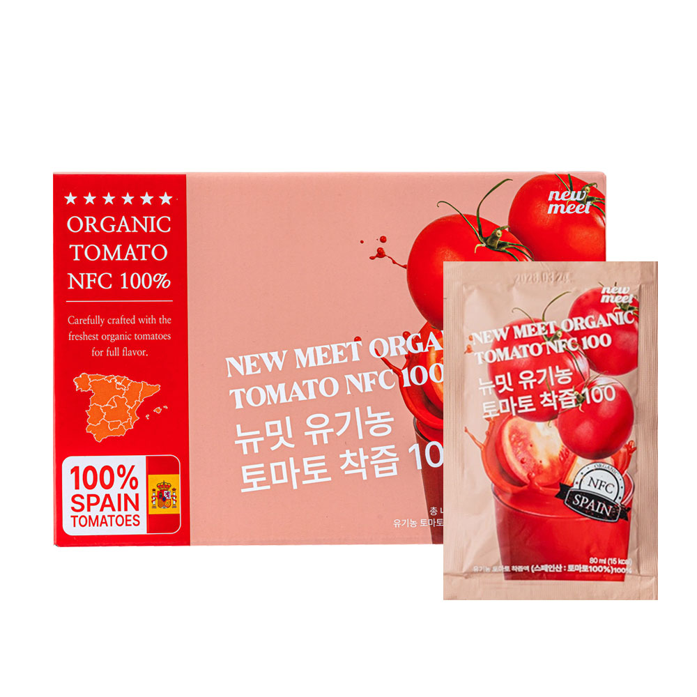 [공식판매처]뉴밋 유기농 토마토즙 100% NFC 생착즙 무설탕 무첨가 토마토주스, 토마토쥬스, 80ml, 1 24,500원