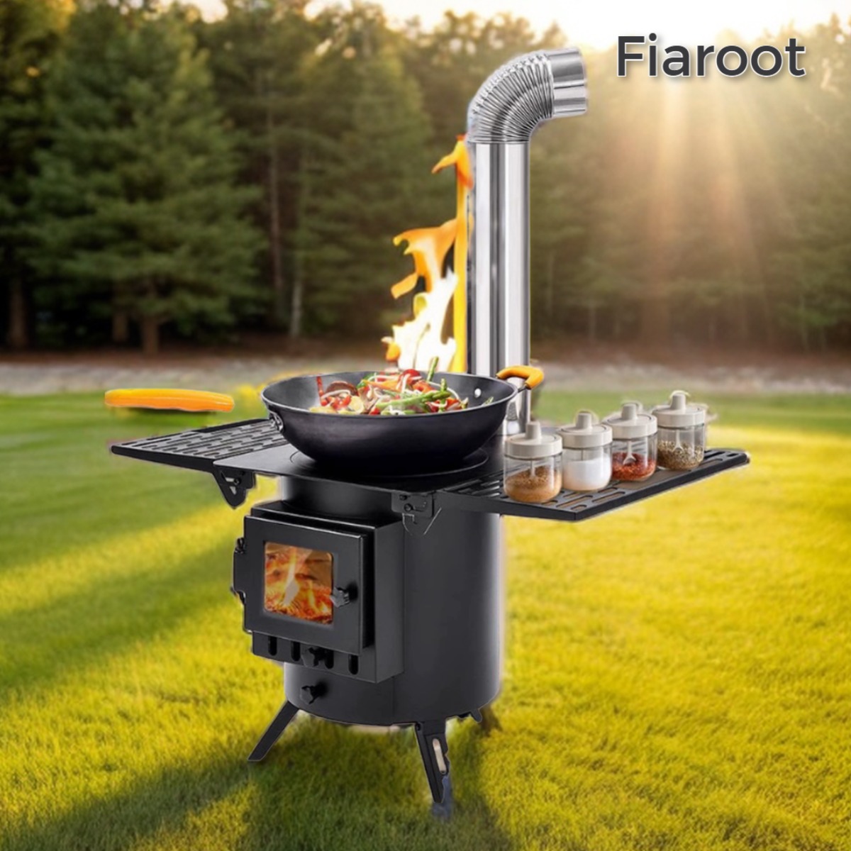 Fiaroot 캠핑 화목난로 장작 불멍 난로 야외 휴대용 장작 화로구이 화로대 161,900원