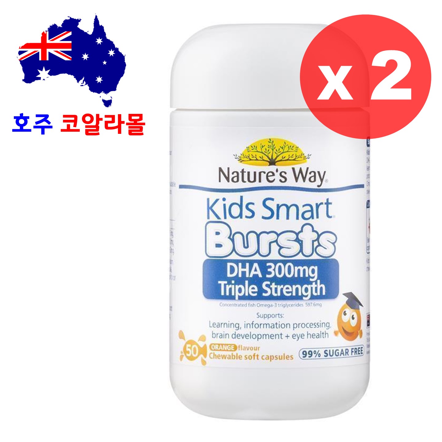 네이쳐스웨이 키즈스마트 DHA 300mg 50정 x2개 NATURES WAY 49,900원