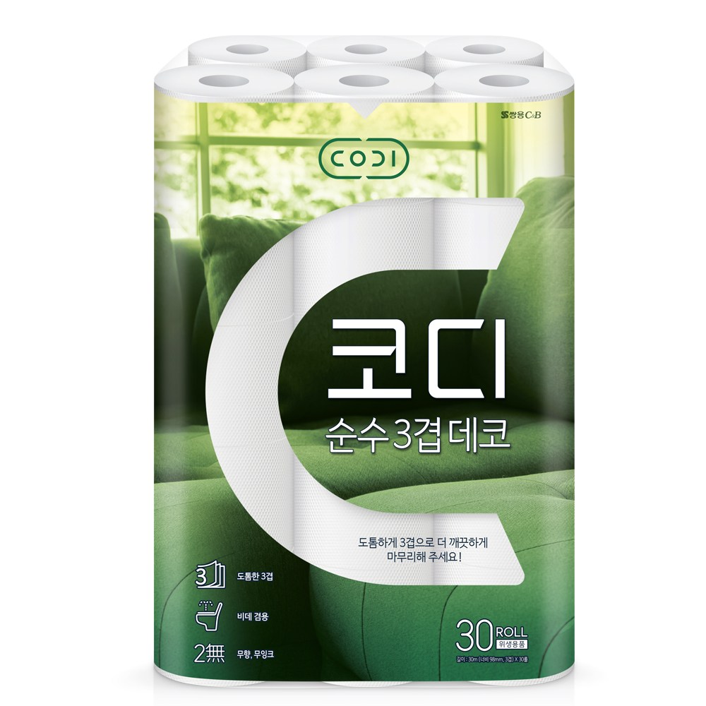 코디 순수 3겹 데코 화장지 31,900원