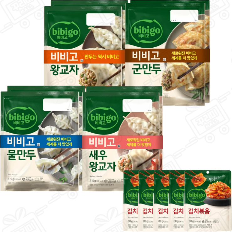 (꾸리미) 비비고 만두모음(왕교자 455g x 2개+군만두450g x 2개+물만두 370g x 2개+새우왕교자 315g x 2개)+김치볶음 80g x 5개증정 34,900원
