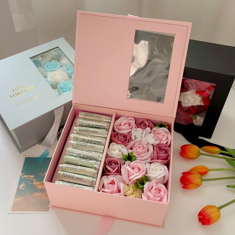 비누꽃 플라워 카네이션 용돈박스 어버이날 선물, 스카이블루 12,970원