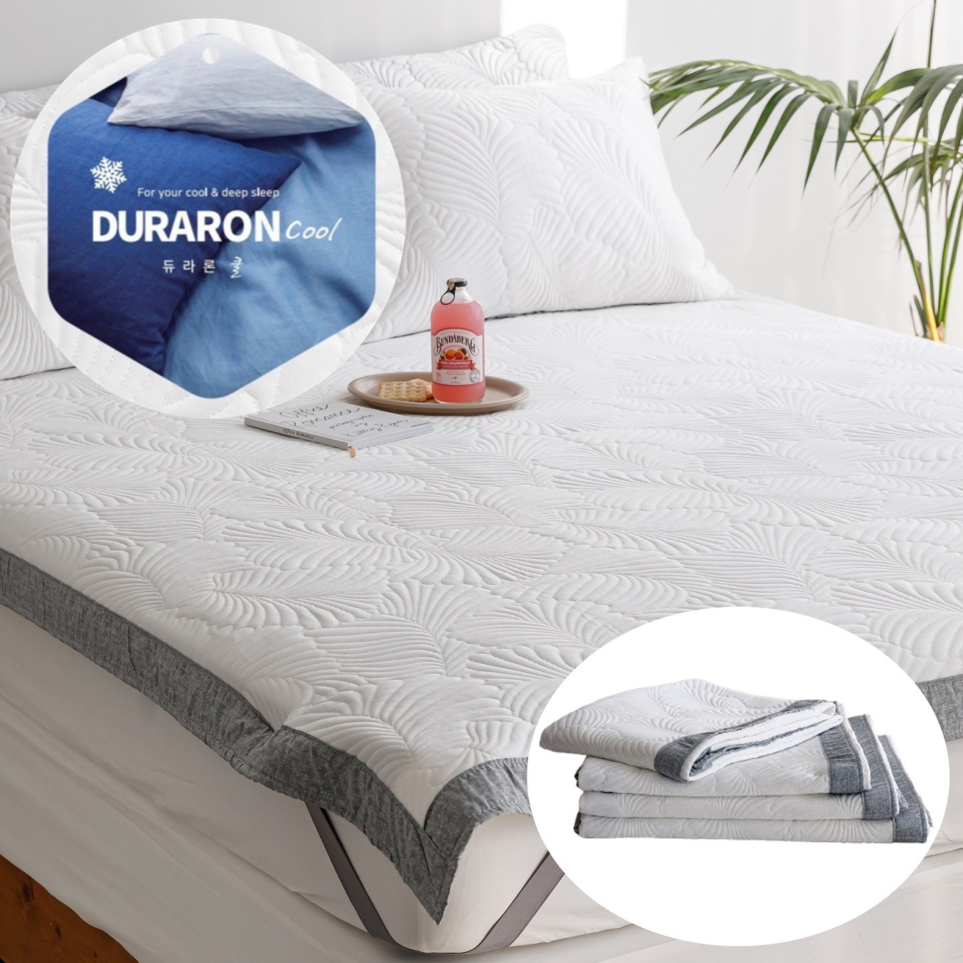 [국내생산] 휴비스 듀라론 여름 침대패드 접촉 냉감패드 침대매트 쿨패드 53,000원