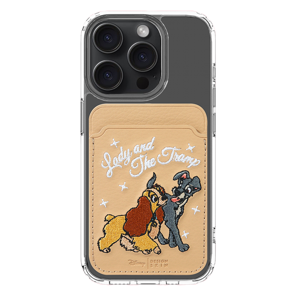 DESIGNSKIN 디즈니 전기종 맥세이프 부착형 악세사리 자수 카드 포켓, 레이디앤더트램프, 1개 24,360원