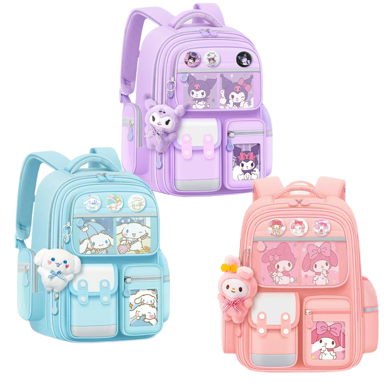 KoreVibe 산리오 초등학생 대용량 책가방 백팩 3종세트 신학기 입학 1-6학년 34,900원