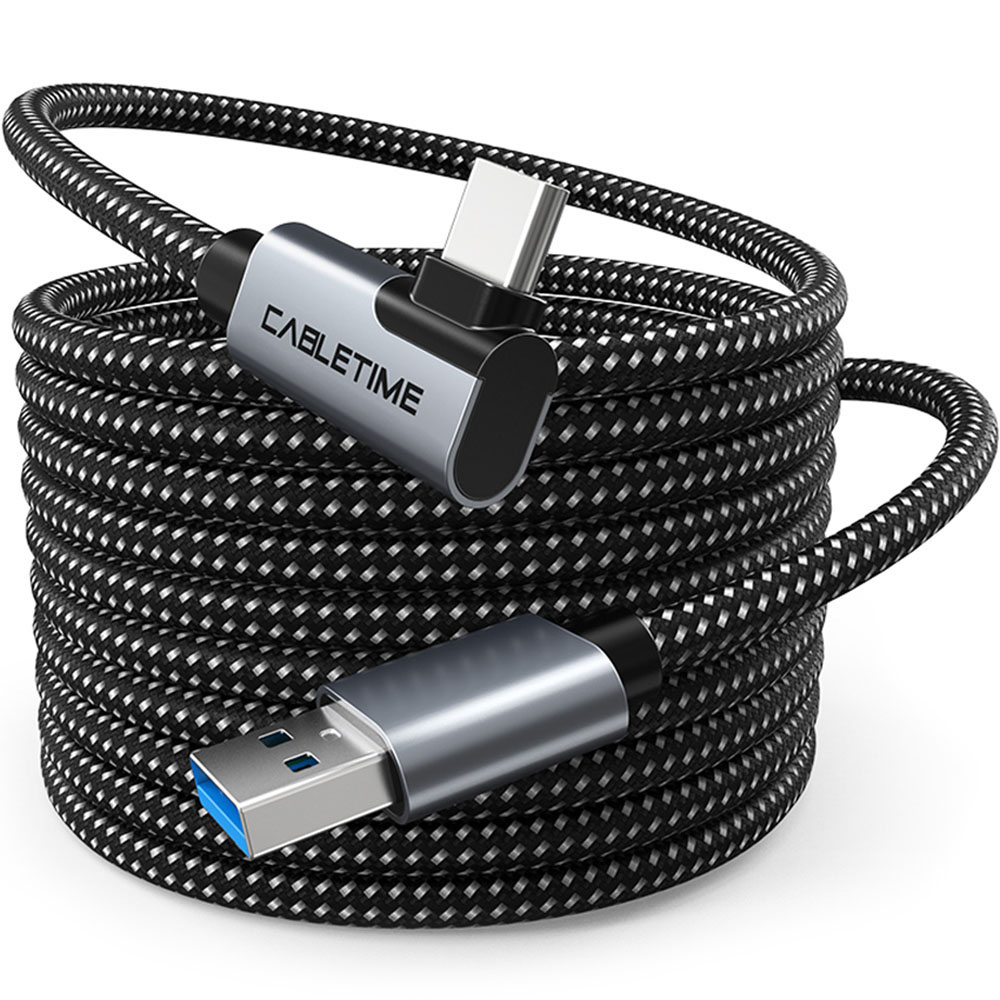 케이블타임 5Gbps VR 헤드셋 링크 90도 C타입 USB3.0 케이블 CA43, 혼합색상, 1개, 3m 24,900원