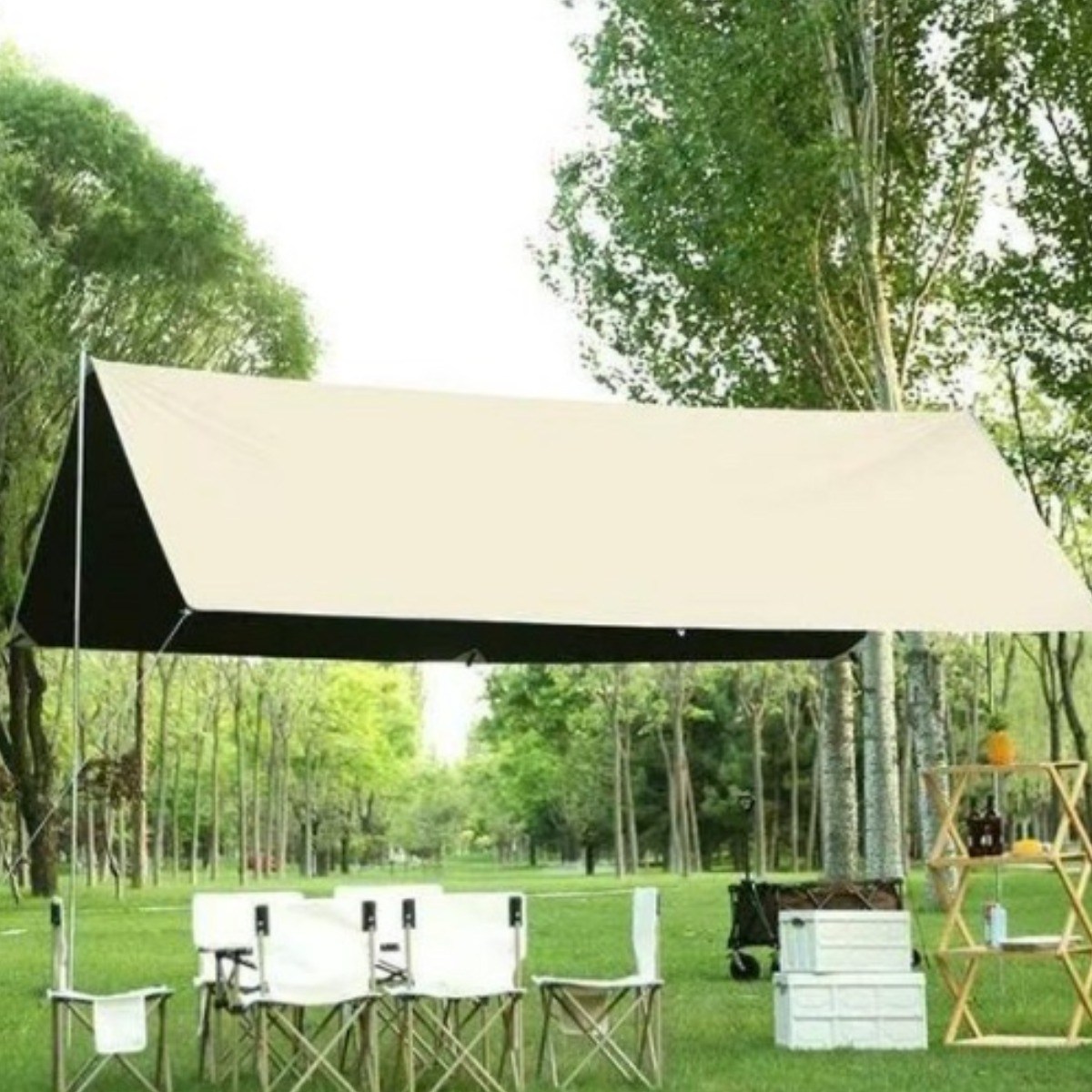 A star 블랙코팅 캠핑 옥스포드 타프 방수 휴대용 천막 99%자외선 차단, 베이지 35,900원