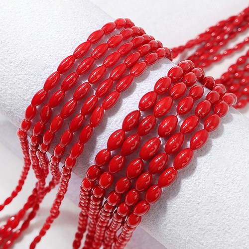 비즈아이 [5477-01]원석 쌀알모양 3x5/4x7mm 산호착색 ,1줄 7,700원