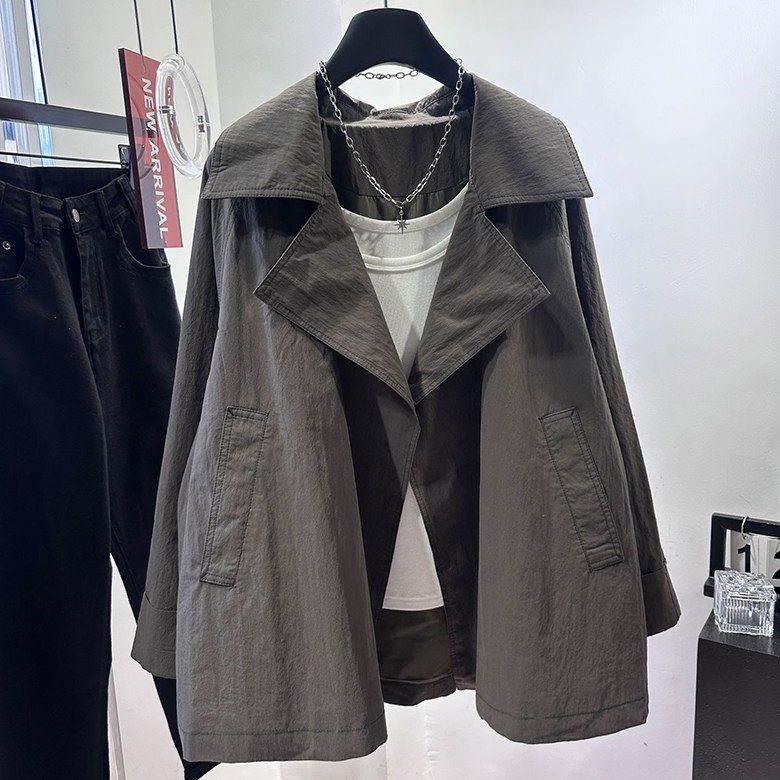 ORZQU 여성용 캐주얼 하프 트렌치코트 봄 가을 루즈핏 자외선차단 바람막이 22,900원