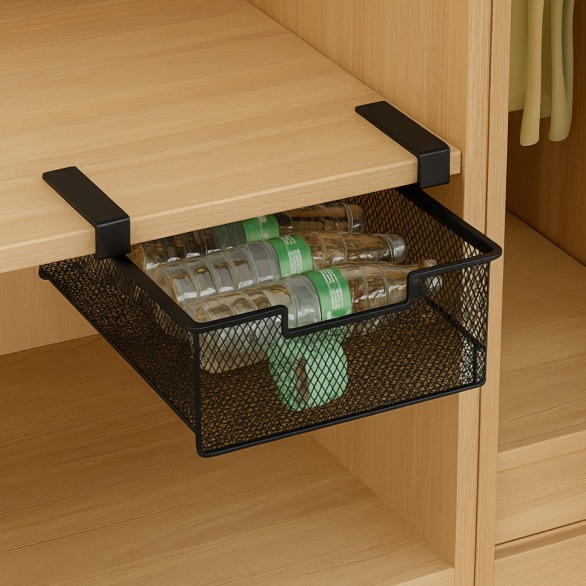 철재 무타공 슬라이딩 언더 서랍 38 x 25 x 12 cm, Black, 1개 15,000원