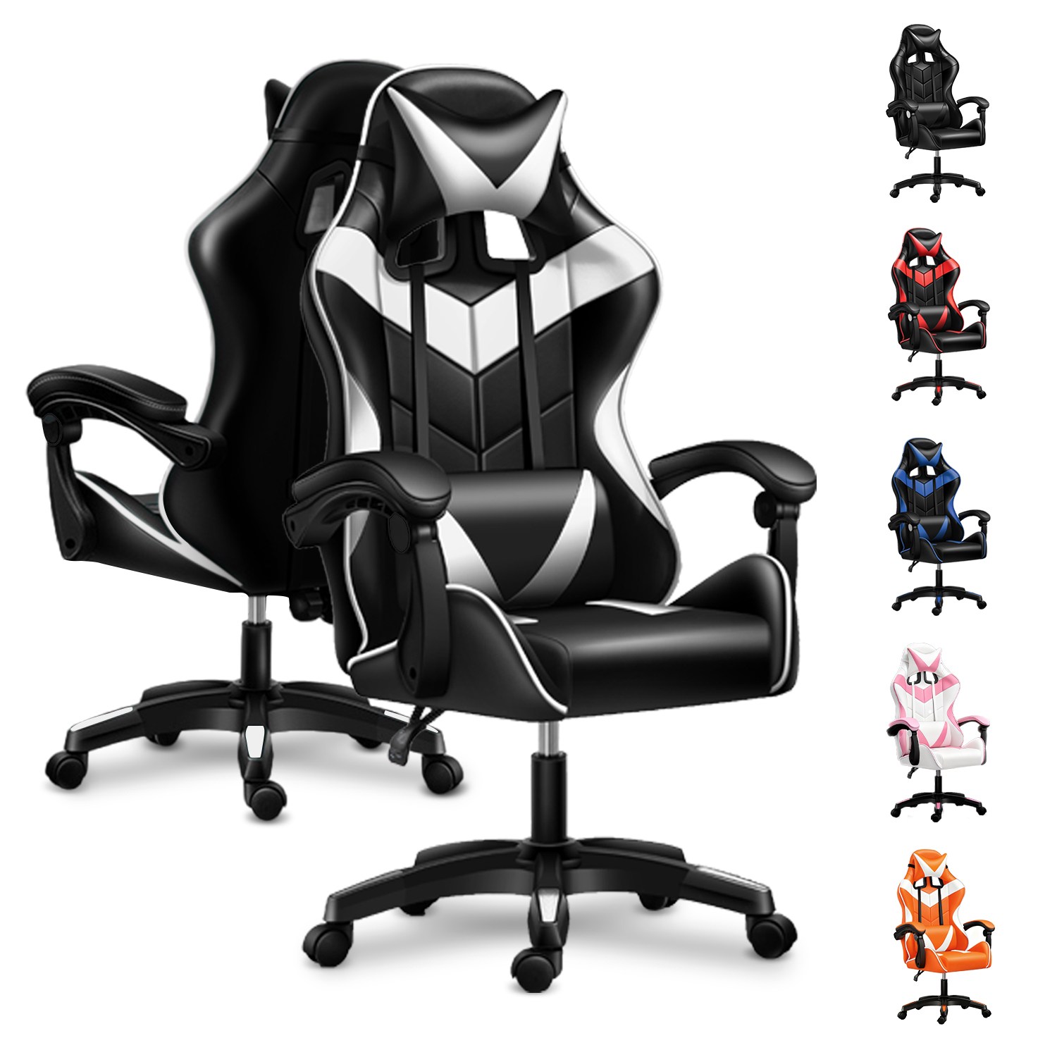 2026 최신형 FITNEST 게이밍 의자 인체공학 각도조절 누울 디자인 사무 재택근무용 하중 160kg 튼튼한, 블랙앤화이트 79,800원