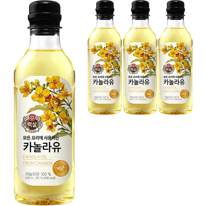 백설 카놀라유, 500ml, 4개 9,740원