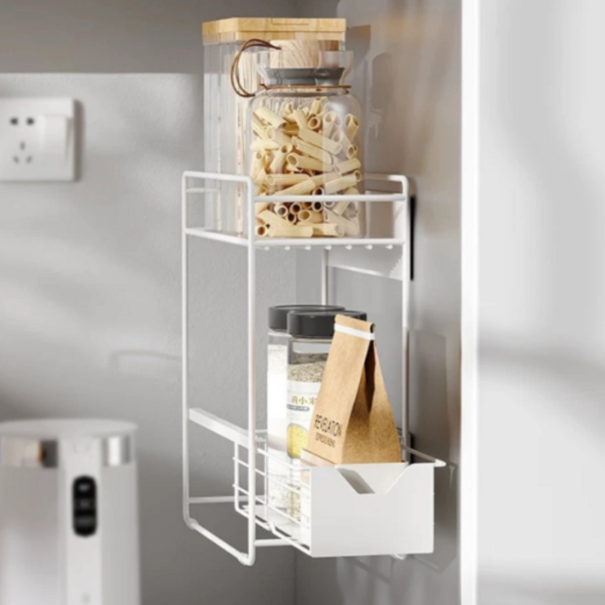 루베아 자석형 틈새 슬라이드 수납랙 무설치 수납 정리대, 1세트, 화이트 31,900원