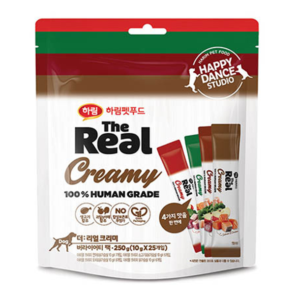 하림펫푸드 강아지 더리얼 크리미 파우치 버라이어티팩 10g x 25p 20,980원
