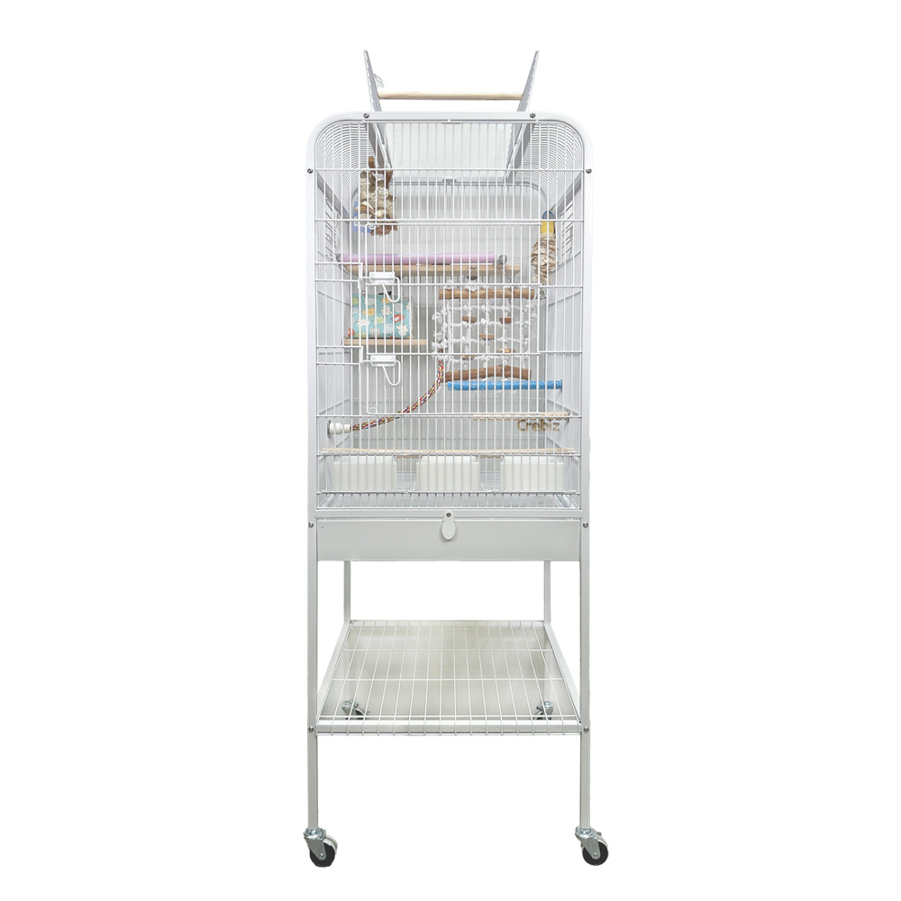 고객님들과 함께 만든 프리미엄 앵무새 새장 안전하며 먹이통 횃대가 포함, 1개, 화이트 195,000원