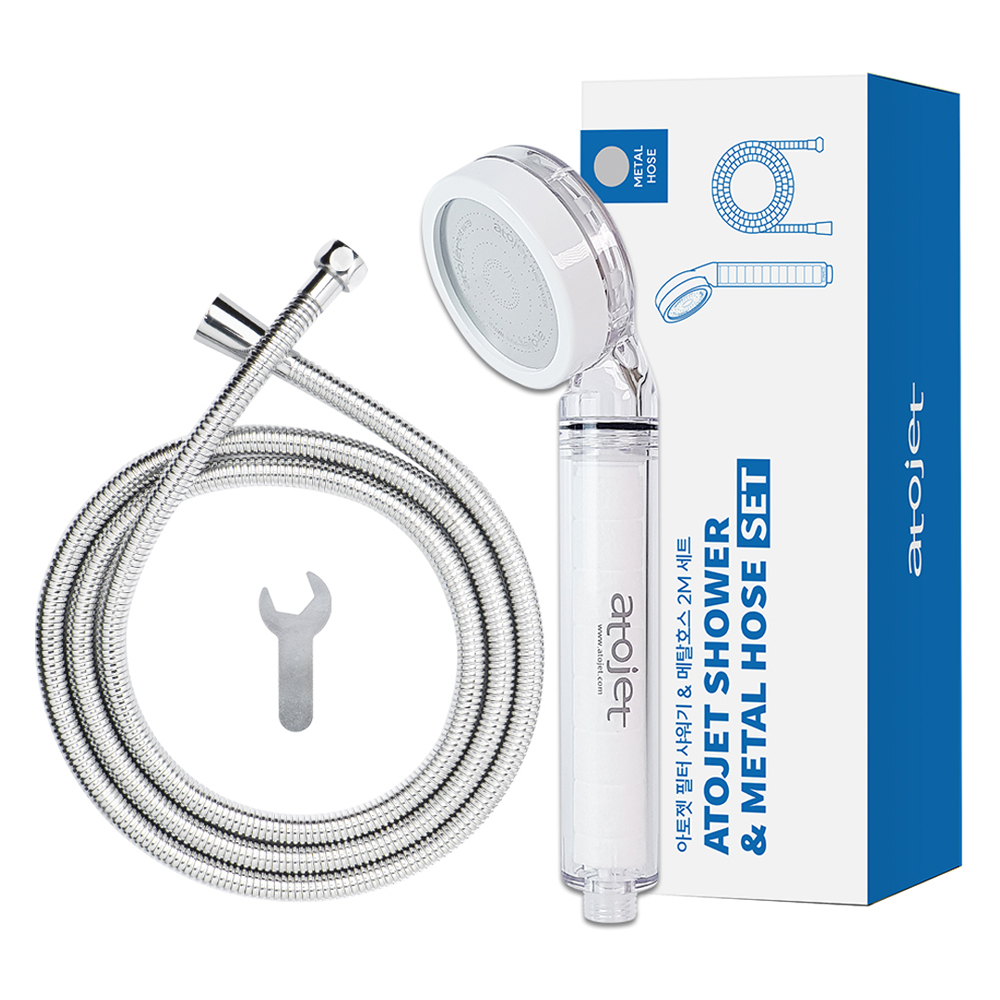 아토젯 필터 샤워기 + 메탈 호스 2m 세트, 1개, 혼합색상 26,900원