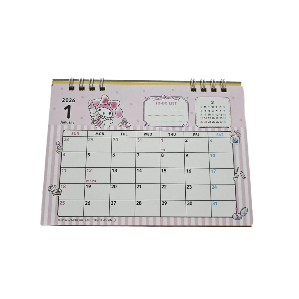 2026년 산리오 미니탁상달력 마이멜로디달력 신상달력 탁상달력 데스크캘린더 일본수입달력 연말선물 새해선물 일본휴일표기 굿즈달력 산리오굿즈 인기캐릭터 달력 8,900원