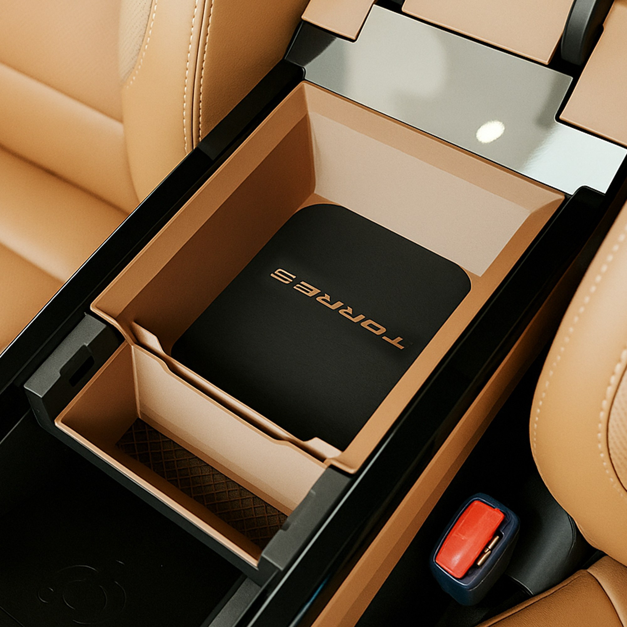 핏콘 토레스 콘솔 트레이 박스 차량용 수납함, 5 블랙_브라운 14,800원