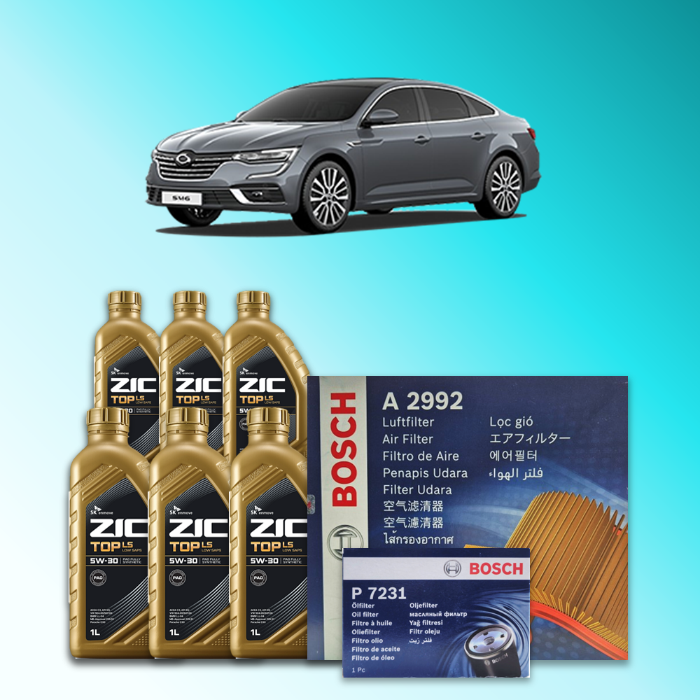 더 뉴 SM6 (LFD) 1.3 가솔린 엔진오일세트 SK 지크 탑 LS 5W30 (ZIC TOP LS) 111,200원