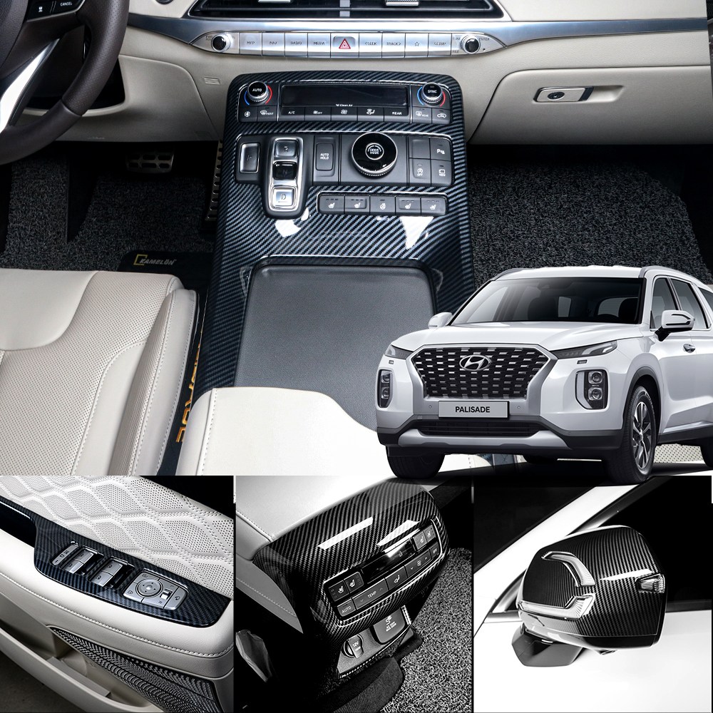 더블랙 호환 팰리세이드 실내 실외 튜닝 용품 카본 크롬 몰딩 모음 39,500원