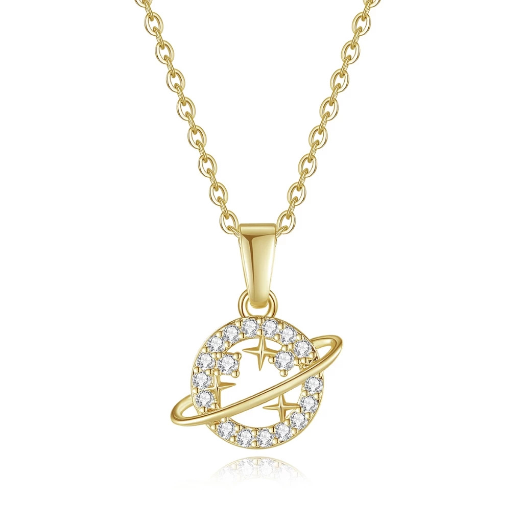 NXNA 도금 14K 소행성별 펜던트 목걸이 큐빅 체인 가득 CZW-XL006 59,400원