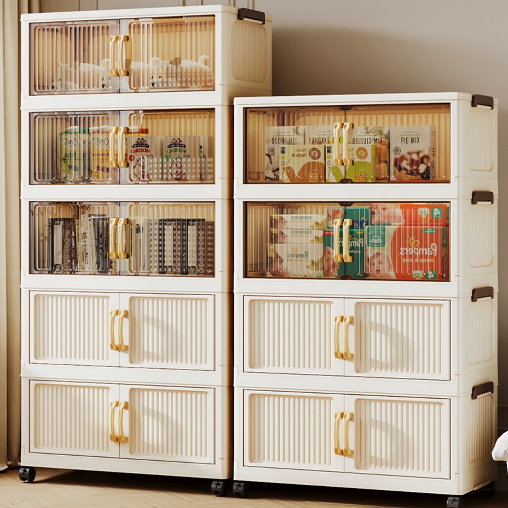 드림시오 대용량 다용도 접이식 수납장 이동식 거실수납장, 화이트 39,900원